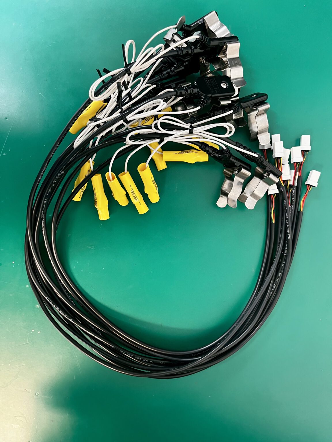 Wire harness assembly showcasing precision and high-quality cable management for electronic systems as part of MAKS Inc. electronics design and manufacturing services.