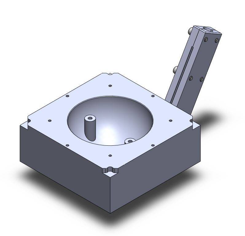 3D design of a custom aluminum mold with detailed modeling for precision prototyping and manufacturing applications at MAKS Inc.