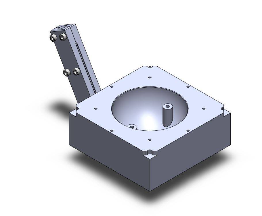 3D design of a custom aluminum mold with detailed modeling for precision prototyping and manufacturing applications at MAKS Inc.